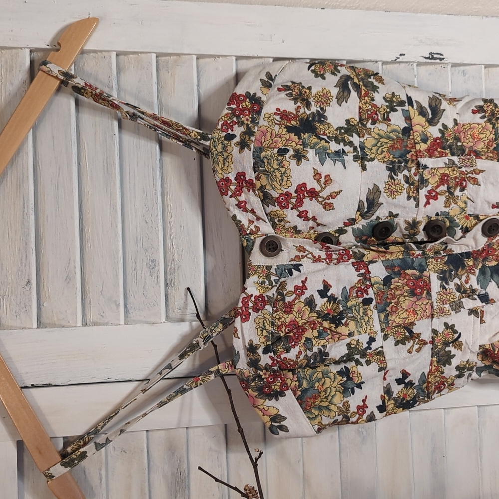 Mini floral front button dress